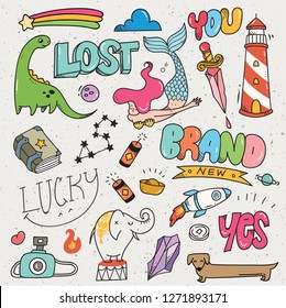 Set of cute patches design