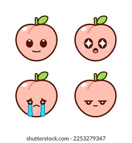 Set of Cute Peach Stickers