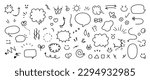 Set of cute pen line doodle element vector. Hand drawn doodle style collection of heart, arrows, scribble, speech bubble, flower, stars, words. Design for print, cartoon, card, decoration, sticker.