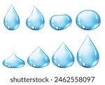 A set of cute plump water droplets