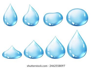 A set of cute plump water droplets