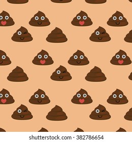 Set of cute poop texture - vector