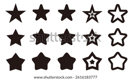 A set of cute and pop star silhouettes