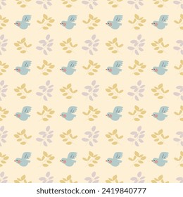 Set of cute posters and  seamless patterns with flowers, cupids   and birds .St. Valentine's Day concept. Amor kids with wings hold a heart, romantic symbol of love. Great for fabric, textile Vector I