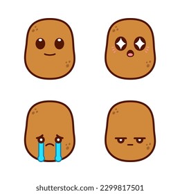 Set of Cute Potato Stickers