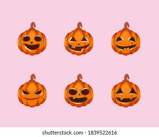 a set of cute pumpkin vector illustration