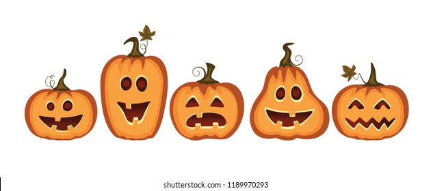 Set of cute Pumpkins, ghosts, spook, horror. Poster for happy Halloween. Isolated illustration for print, sticker. Scary fairy. Card for friends, family. Ghost shadow funny. Cartoon vegetables. Vector