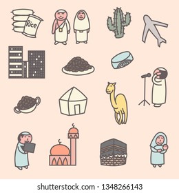 Set of cute ramadan cartoon