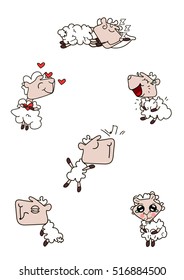 Set of cute rams