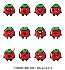 Diseño de una linda mascota de manzana roja