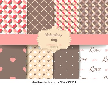 Set Cute retro abstract seamless pattern.Perfect for decoration postcards, brochures, textiles or paper packaging.Ideal for Save The Date, baby shower, valentines day, birthday cards, invitations