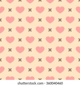 Set Cute retro abstract seamless pattern.Perfect for decoration postcards, brochures, textiles or paper packaging.Ideal for Save The Date, baby shower, valentines day, birthday cards, invitations