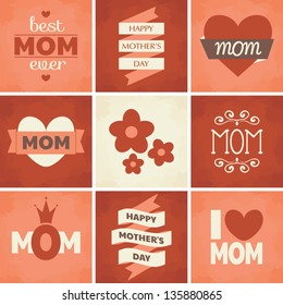 A set of cute retro designs for Mother's Day.