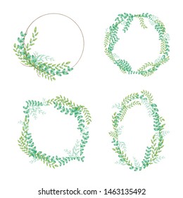  Set of cute retro floral frames