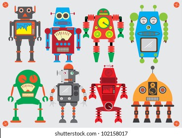 Set Cute Robot
