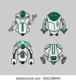 set cute robots stock illustration