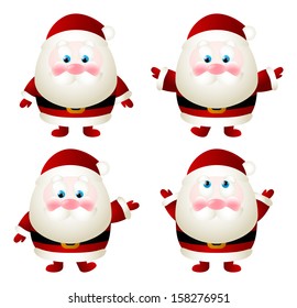 Set of cute Santa characters