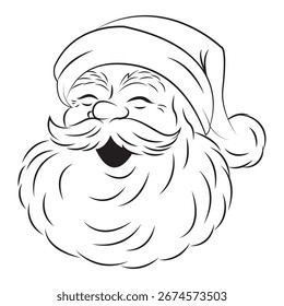 Conjunto de linda cabeza de Santa Claus Ilustración vectorial plana. Cara de Papá Noel. Divertido Clipart de Santa.