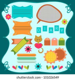 A set of cute scrapbook elements