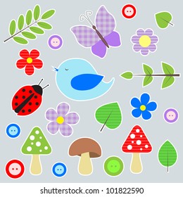 Set of cute scrapbook elements