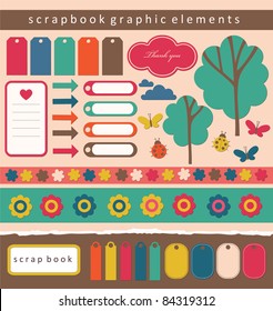set of cute scrapbook elements. vector illustration