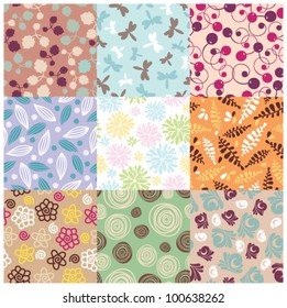 set of cute seamless backgrounds