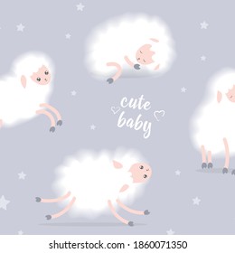 Set cute sheep ,sweet dreams .vector illustration