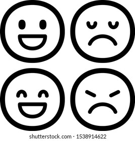 Set of cute and simple expression icons