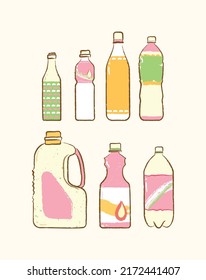 Conjunto de cuellos de cocina simple en diseño de arte vectorial de ilustración plana