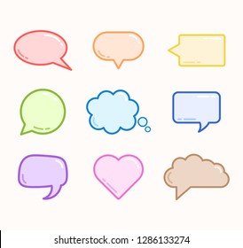 Set of cute simple speech bubbles