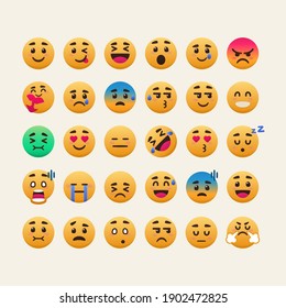 set of cute smile emoticon
