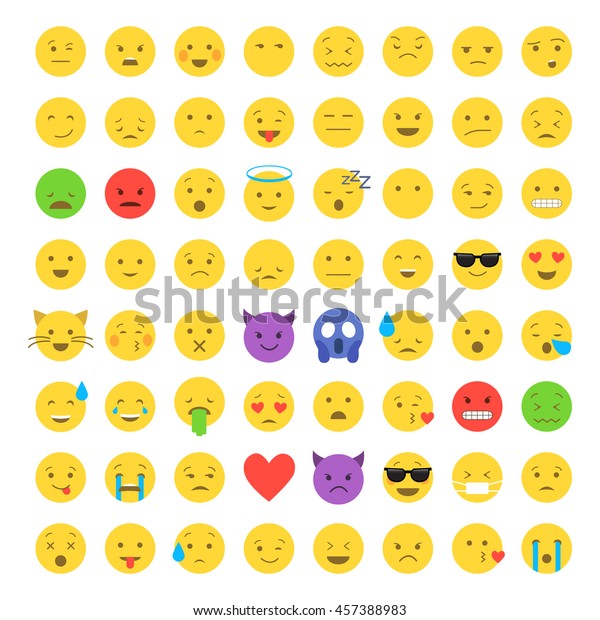 白い背景にかわいいスマイルの絵文字 絵文字のフラットデザイン ベクターイラスト のベクター画像素材 ロイヤリティフリー