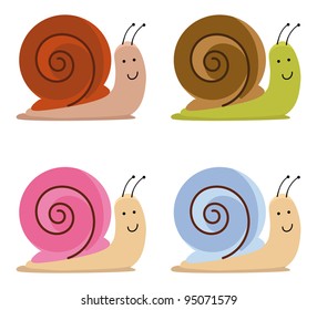 set of cute snails