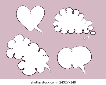 Set of cute speech bubbles