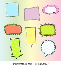 Set of cute speech bubbles vector illustration.