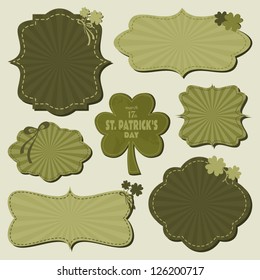 A set of cute St. Patrick's Day themed labels in green.