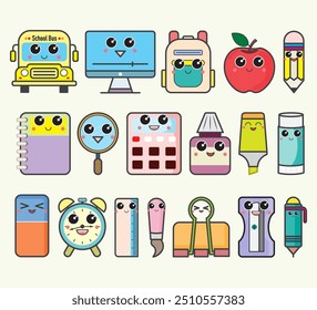 Set of Cute Stationery School