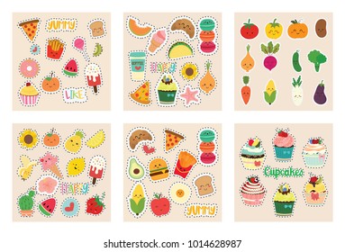 set of cute sticker