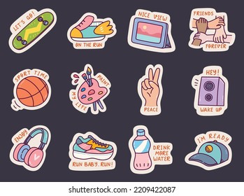 Set of Cute Sticker Doodle