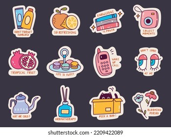 Set of Cute Sticker Doodle