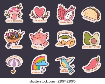 Set of Cute Sticker Doodle