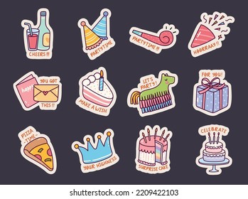 Set of Cute Sticker Doodle