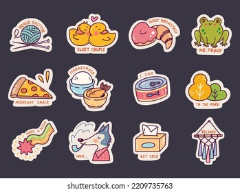 Set of Cute Sticker Doodle