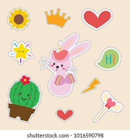 Set of cute stickers