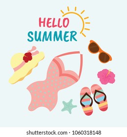 set of cute summer 