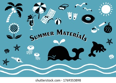 A set of cute summer clip art