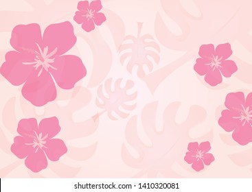 Set of cute summer icons: food, drinks, palm leaves, fruits and flamingo. Bright summertime poster. Collection of scrapbooking elements for beach party.