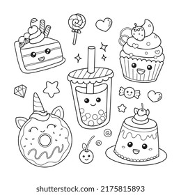 Cute Strawberrry Cartoon Coloring Page Stock Vector (Royalty Free ...