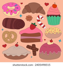 A set of cute sweets