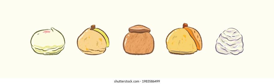 Set of cute Taiwan mini petals in vector illustration art design